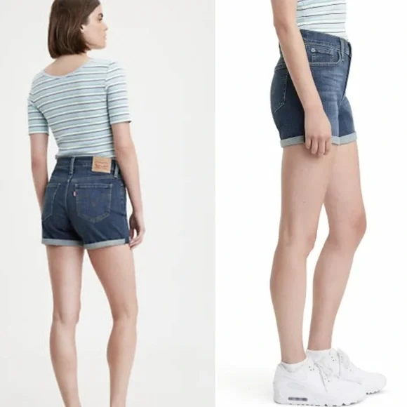 LEVI'S Sculpt Hypersoft Original Style Mid Length Denim Stretch Jean Shorts - Picture 7 of 12